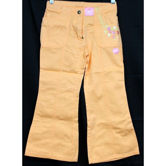 2006 Gymboree Freshly Picked Pants Embroidered Flowers sz 7 NEW Adjust Waist - Picture 1 of 7